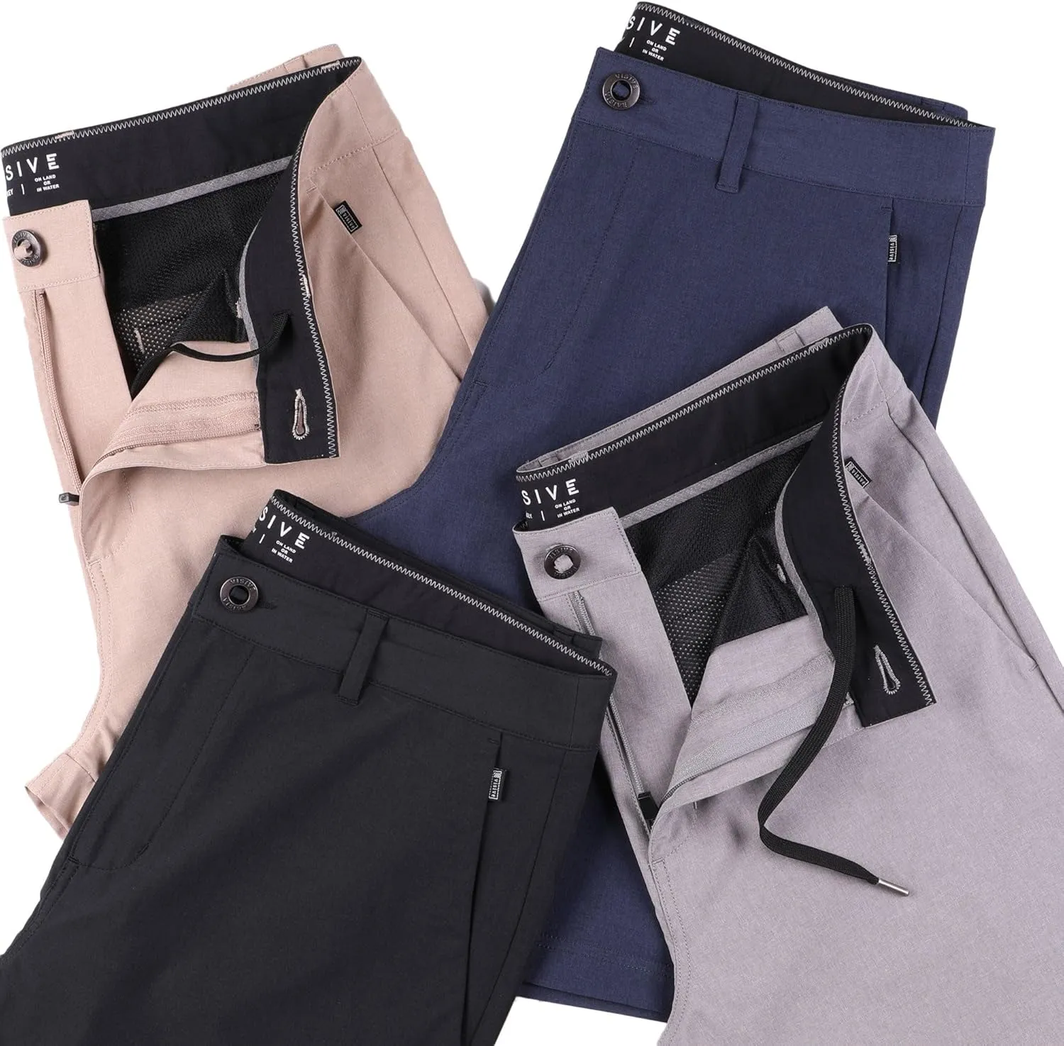 Visive Mens Shorts for Men, Hybrid Casual Golf Dress Flat Front Quick Dry Stretch Board Shorts, Lightweight Chino Short
