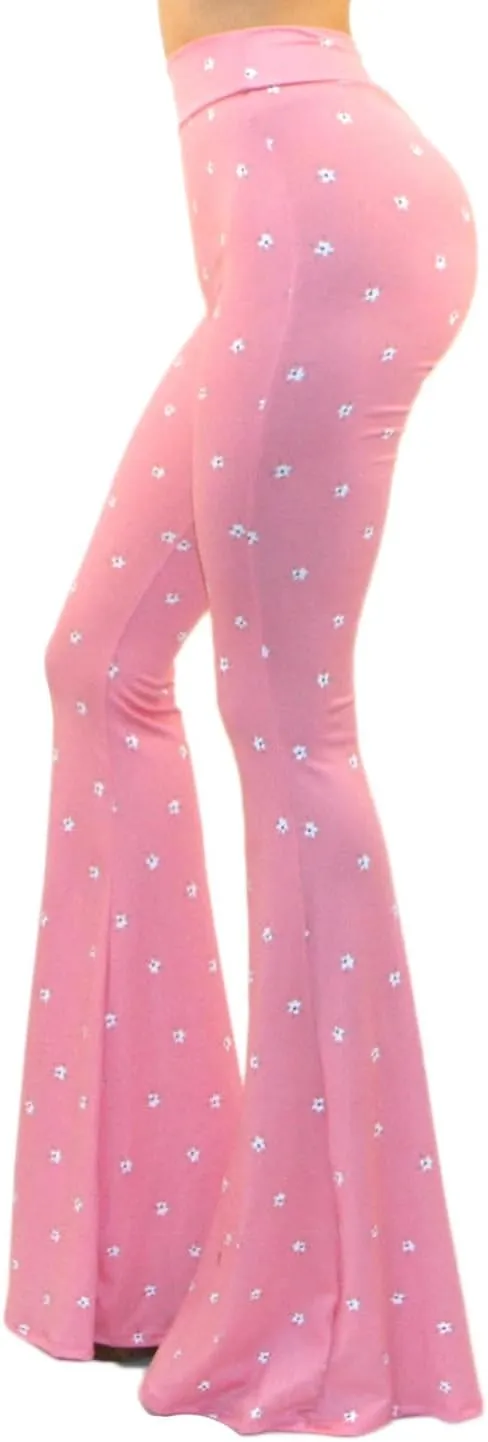 Vivicastle Women's USA Boho Solid Hippie Wide Leg Flared Bell Bottom Pants