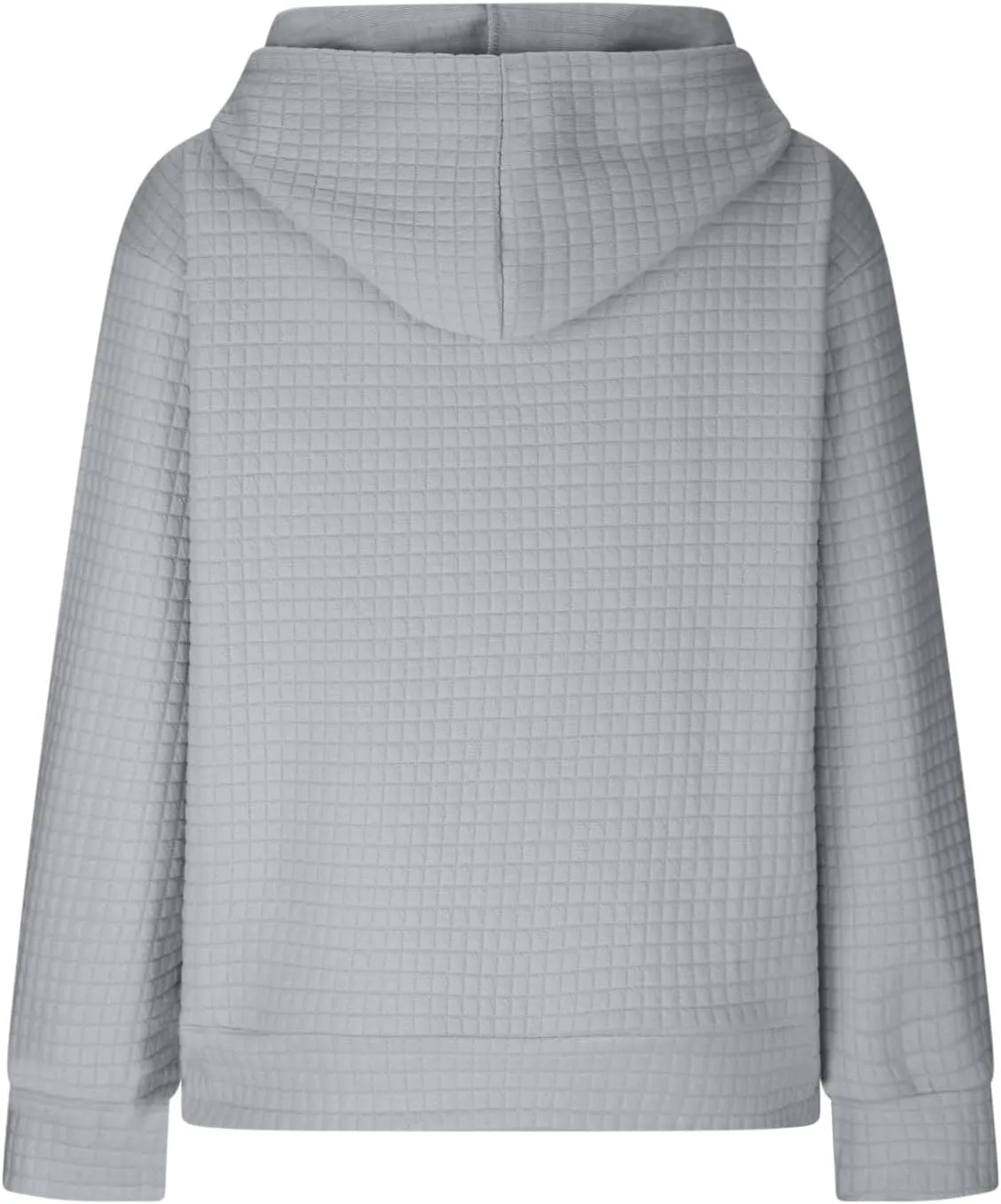 Waffle Hoodie Sweatshirts for Women Long Sleeve Shirts Fall Casual Tops Blouse Plaid Pullover with Pocket 2024, Small