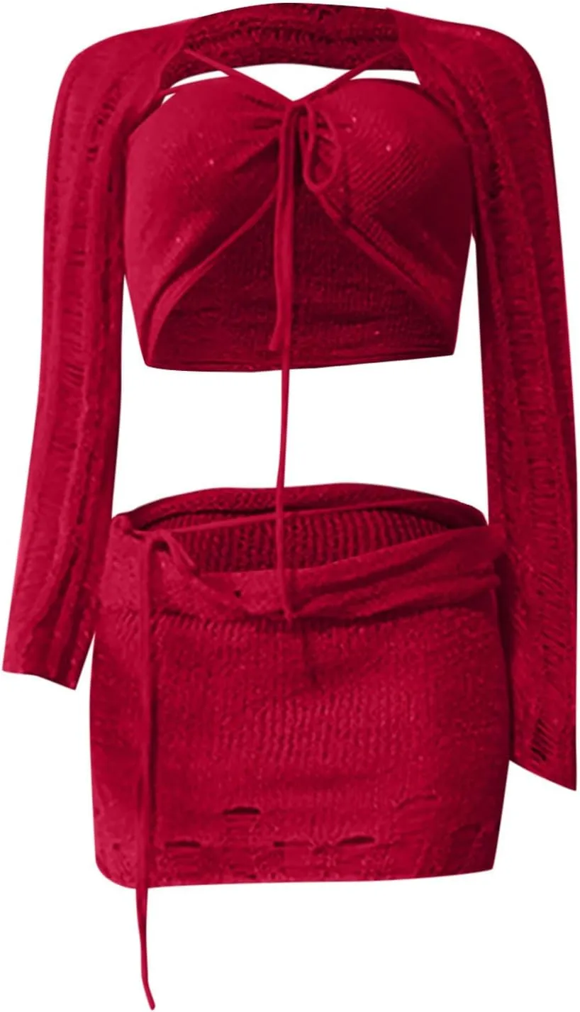 Women Beach Matching Top Skirts Swimwear Kimono Cover Up Sets for Women Swimwear Sets