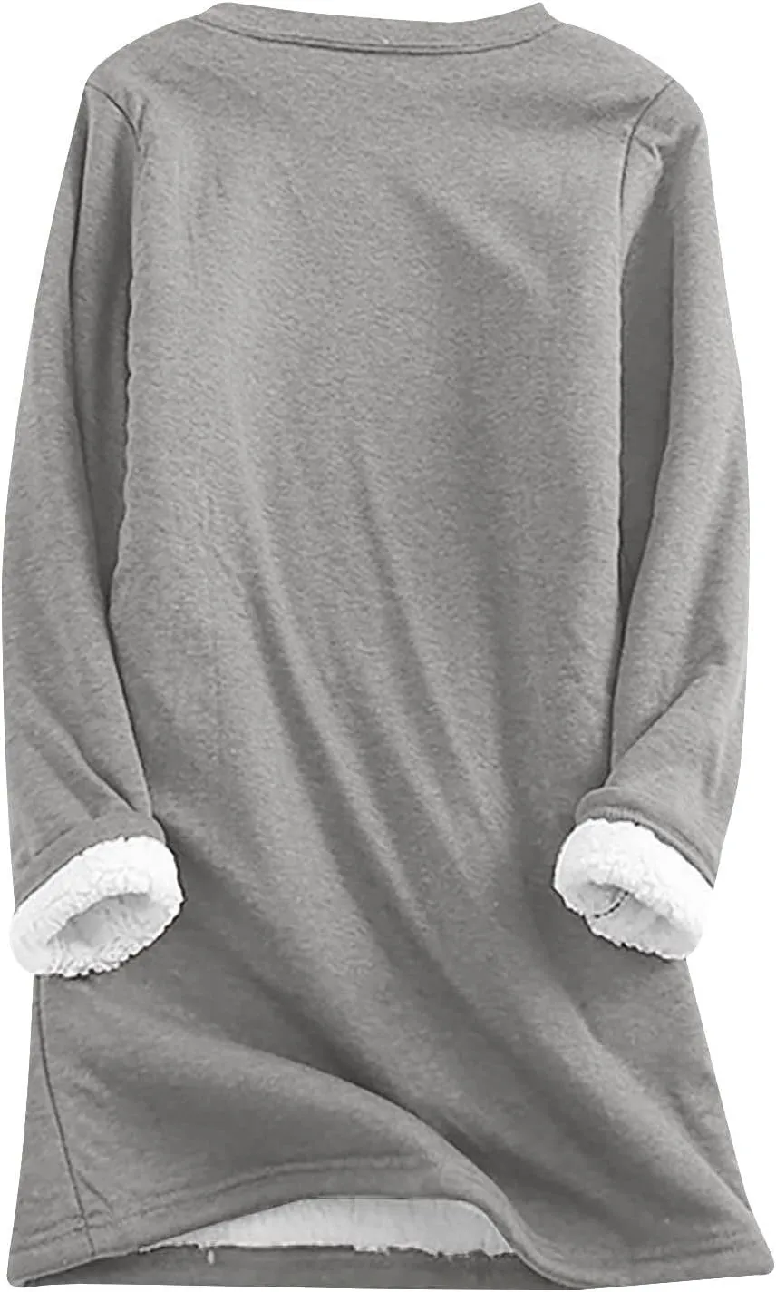 Women Sherpa Lined Sweatsuit Yes I'm Always Freezing Me 24:7 Print Sweatshirt and Sweatpant Winter Warm Pjs 2Pcs Set