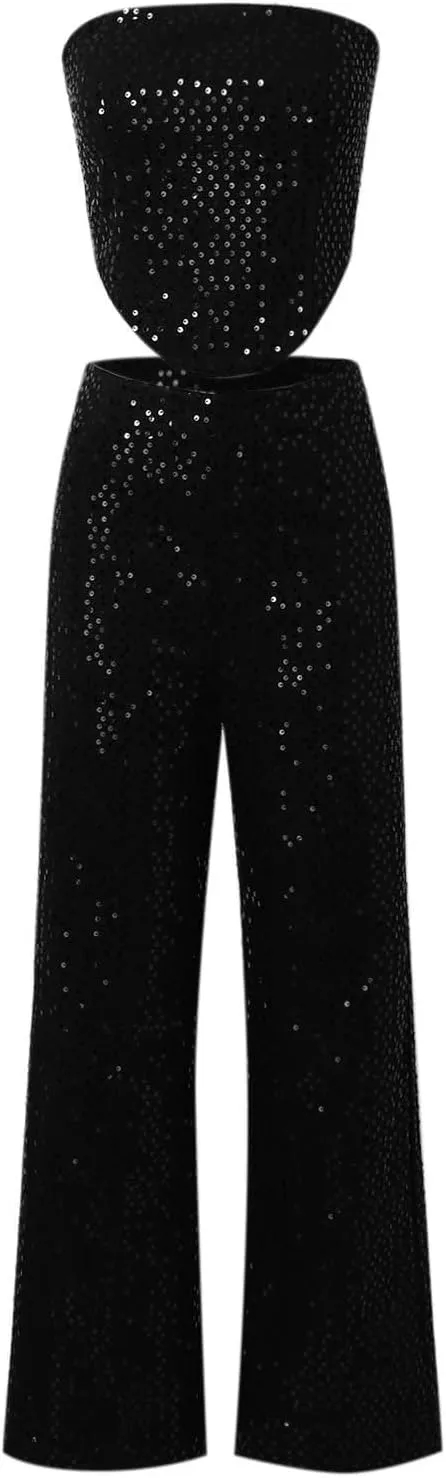 Womens 2 Piece Business Sets Sleeveless Buttons Off Shoulder Tops Straight Leg Dress Work Pants Suit Set