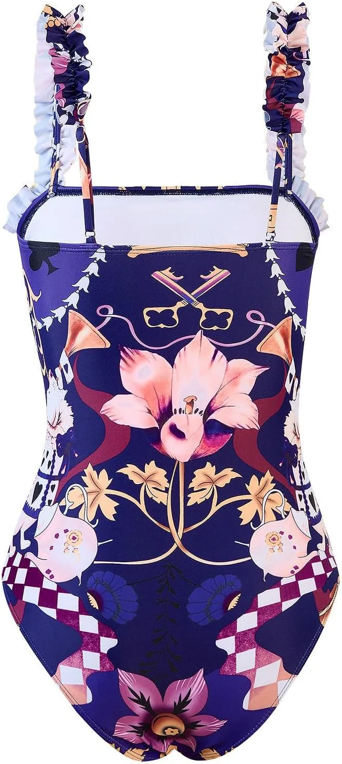 Women's Beach Match Elegant Swimsuits Sets - Pink Floral Triangle Bikini Swimsuits