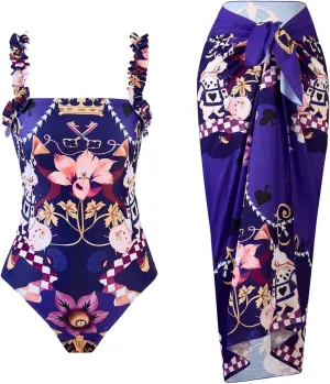 Women's Beach Match Elegant Swimsuits Sets - Pink Floral Triangle Bikini Swimsuits