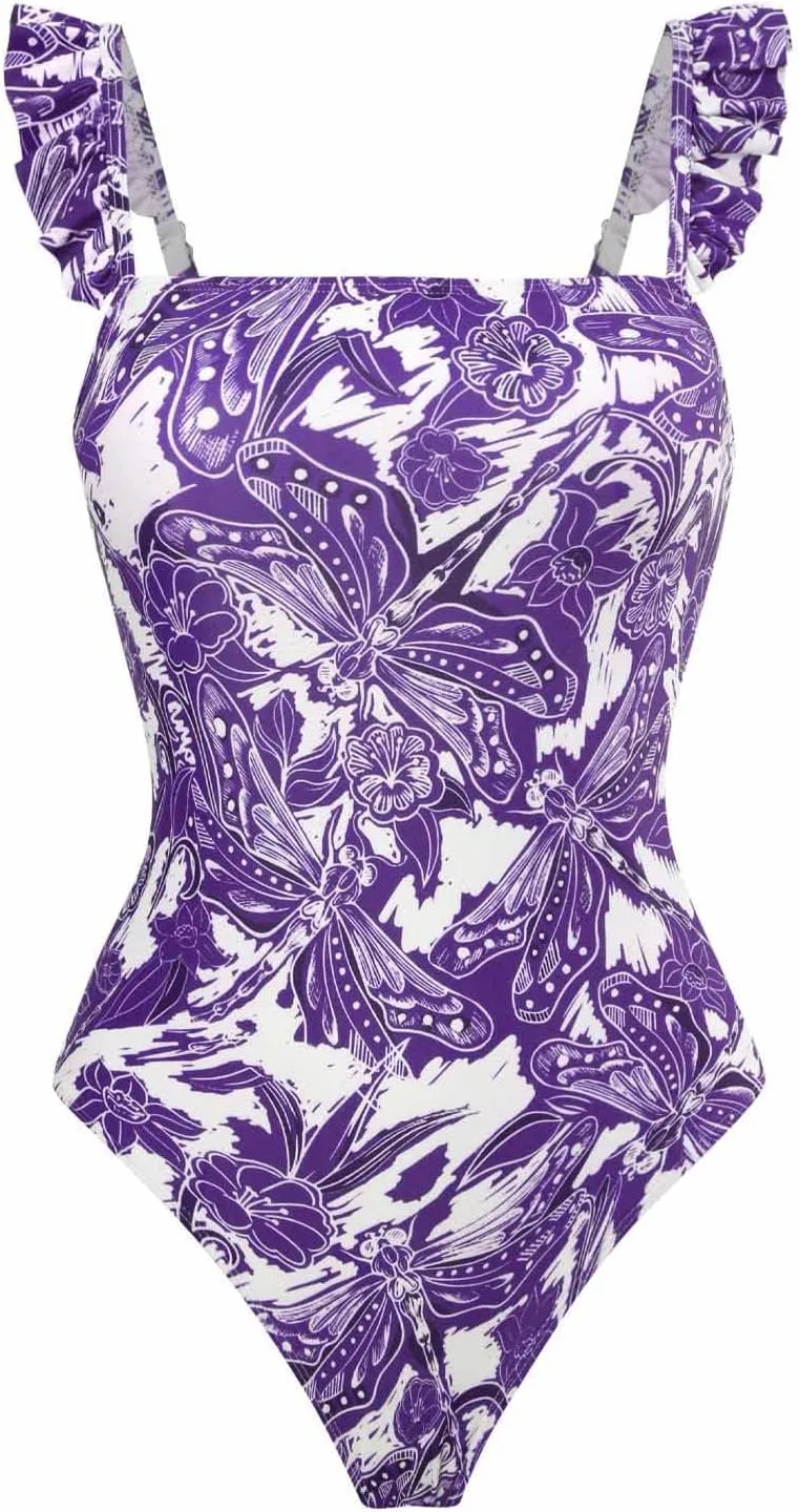 Women's Beach Match Elegant Swimsuits Sets - Pink Floral Triangle Bikini Swimsuits