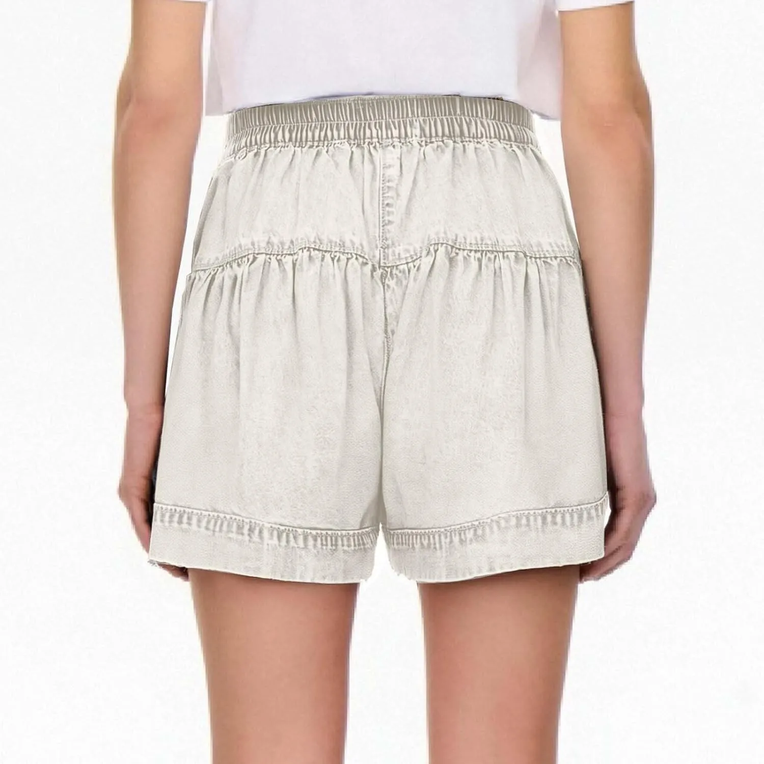 Womens Denim Shorts Baggy High Waisted Flowy Wide Leg Buttons Pleated Casual Summer Jean Shorts Trendy Ruffle Skorts