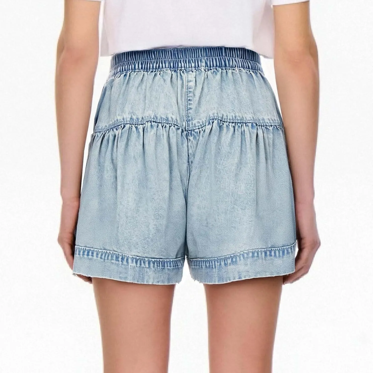 Women's Denim Shorts Summer Baggy High Waisted Flowy Wide Leg Buttons Pleated Jean Shorts Summer 2025 Casual Skorts