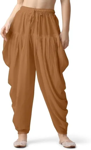 Women's Loose Fit Rayon Dhoti Pant for Women Patiala Slawar Bottom Wear Harem Pants, Waist Free Size (26 Inch to 38 Inch)