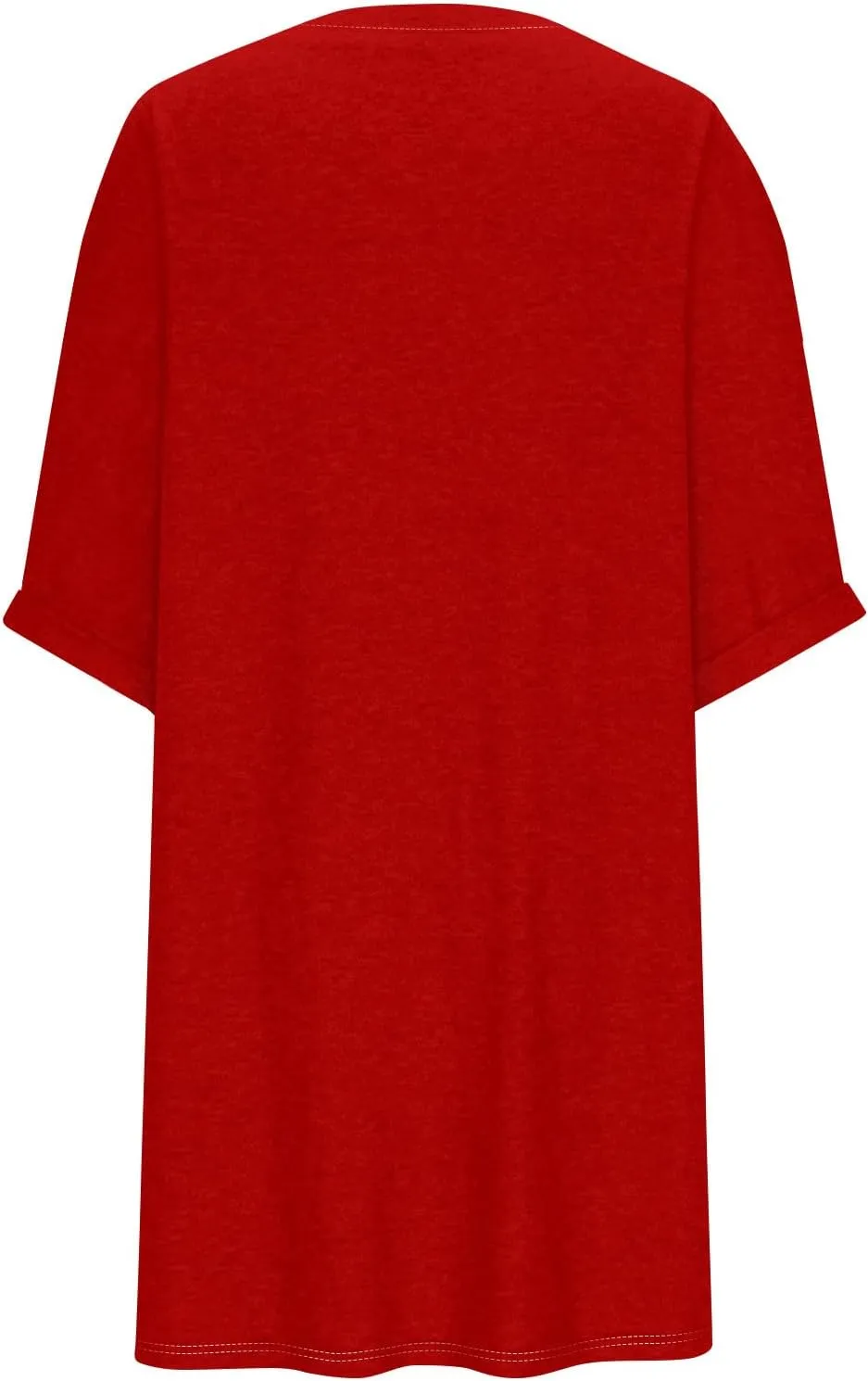 Women's Plus Size Dresses for Curvy Summer V Neck 3/4 Sleeve Solid Loose Mini Tshirt Dresses, L-5XL