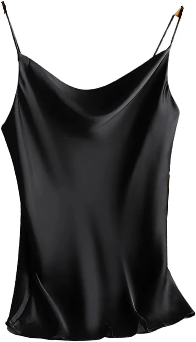 Women's Satin Silk Tank Tops Female Summer Spaghetti Strap Basic Tops Sleeveless Camisoles