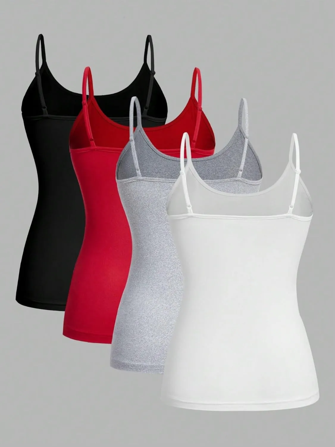 Women's Shirts 4pcs Slimming Fit Camisole Tops Casual Fashion Camis Tank Tops