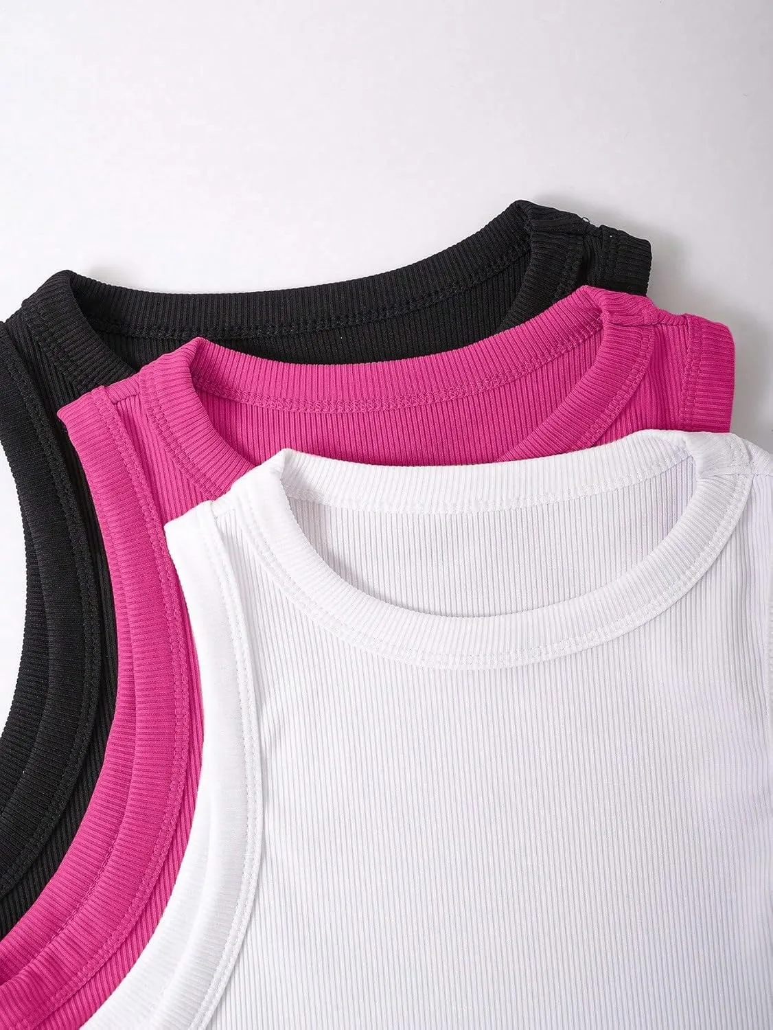 Womens Sleeveless Camisole Tank Tops Blouse Round Neck Solid Color Racerback Tank Tops
