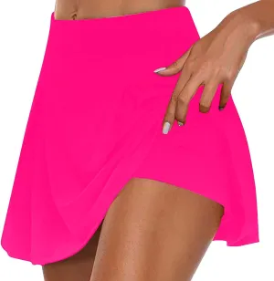 Womens Solid Skirt Shorts Skort Casual Summer Athletic Workout Biker Shorts High Waisted Tennis Skirts Golf Skorts Skirts