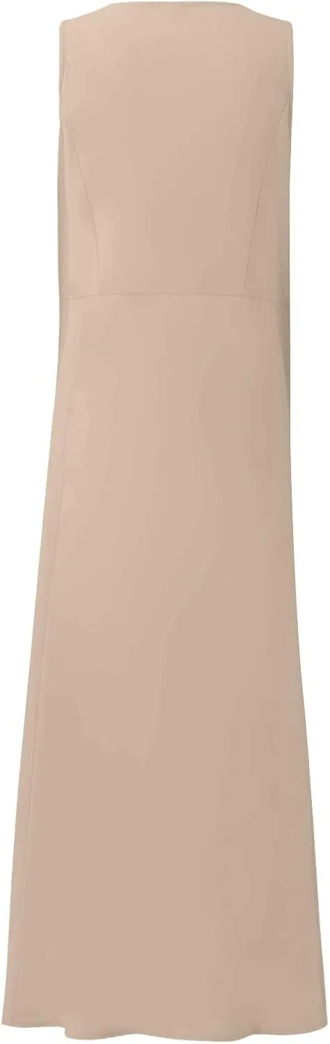 Womens Summer Tank Dresses Casual Beach Floral Sleeveless Linen or Cotton Maxi Dress Travel Outfits Sundress