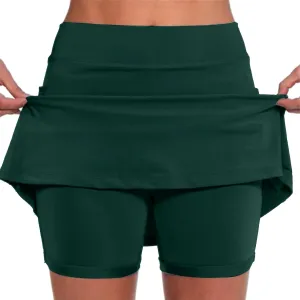 Women's Tennis Skirts Fashion Stretchy High Waist Golf Inner Shorts Sports Plus Size Solid Running Workout Athletic Skorts
