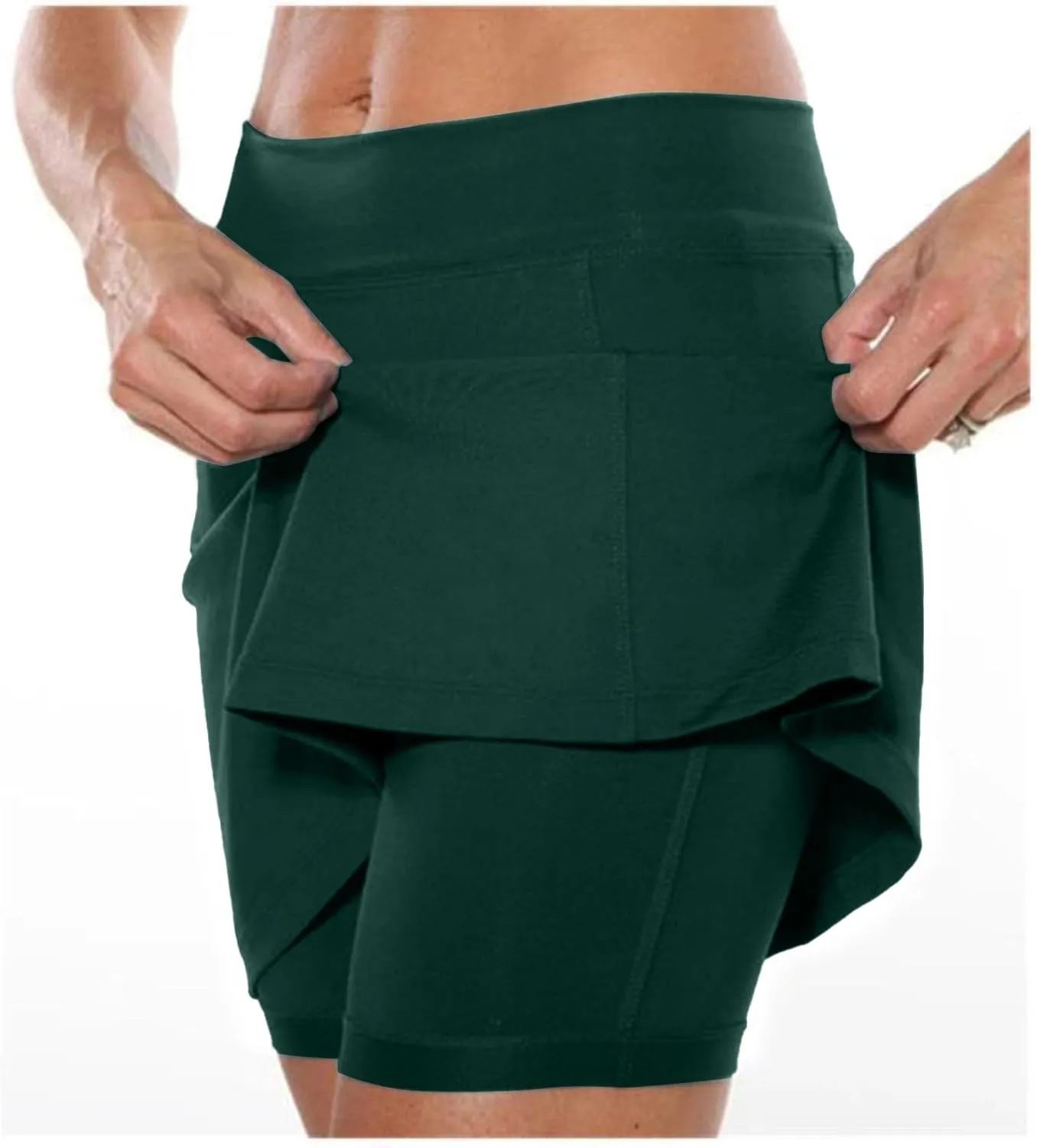 Women's Tennis Skirts Fashion Stretchy High Waist Golf Inner Shorts Sports Plus Size Solid Running Workout Athletic Skorts