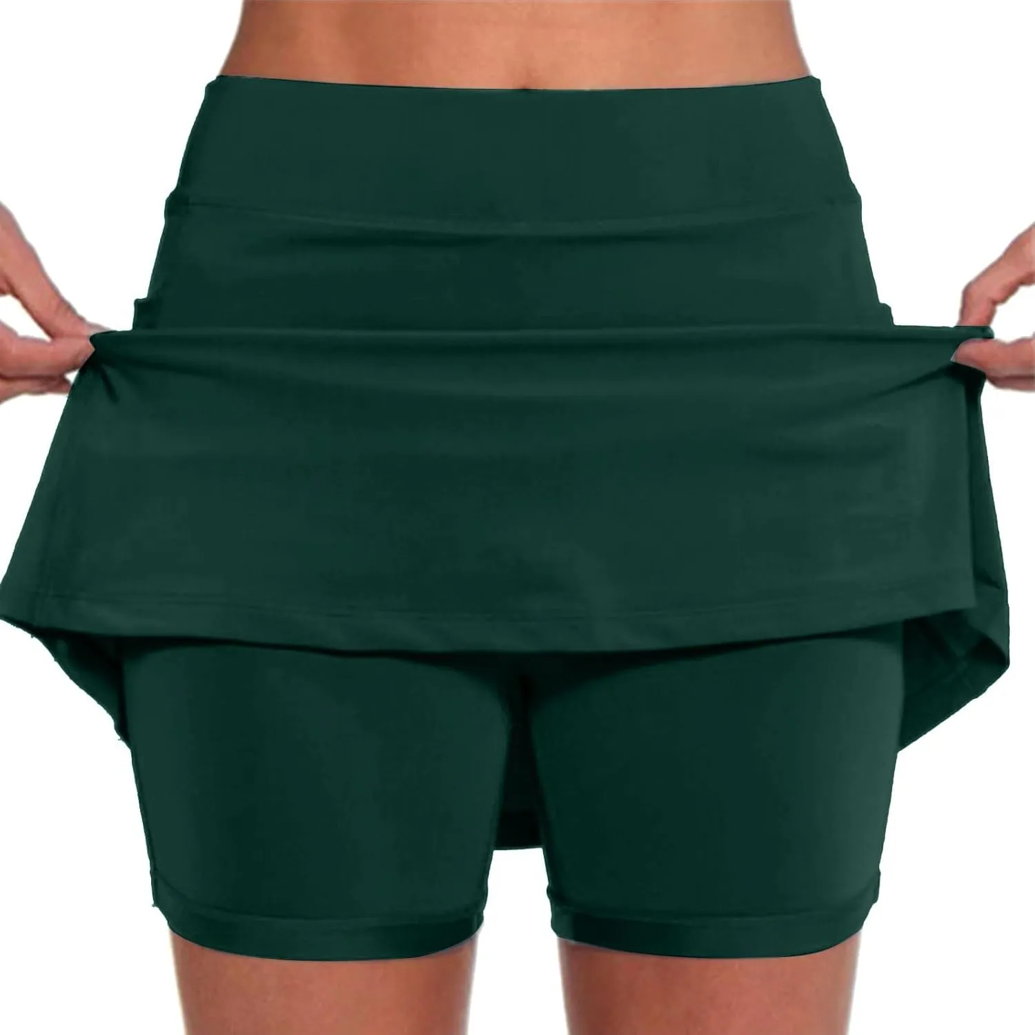 Women's Tennis Skirts Fashion Stretchy High Waist Golf Inner Shorts Sports Plus Size Solid Running Workout Athletic Skorts
