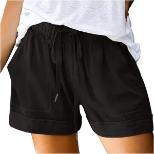 XUNRYAN Shorts for Women High Waisted Casual Cotton Linen Shorts Athletic Workout Running Hiking Gym Short Pants Trousers