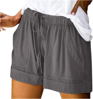 XUNRYAN Shorts for Women High Waisted Casual Cotton Linen Shorts Athletic Workout Running Hiking Gym Short Pants Trousers