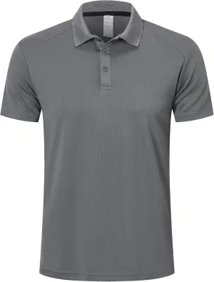 ZENGVEE Mens Polo Shirts Moisture Wicking Short Sleeve Performance Quick Dry Athletic Golf Shirts